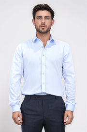 slim fit non-ıron mavi gömlek